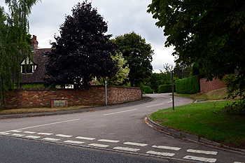 The junction of The Manor with Gamlingay Road August 2013